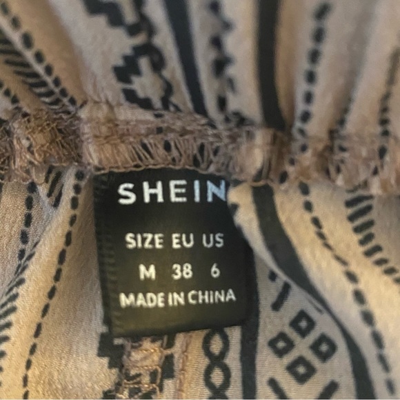 SHEIN beige and black boho pull up pants - Picture 6 of 6